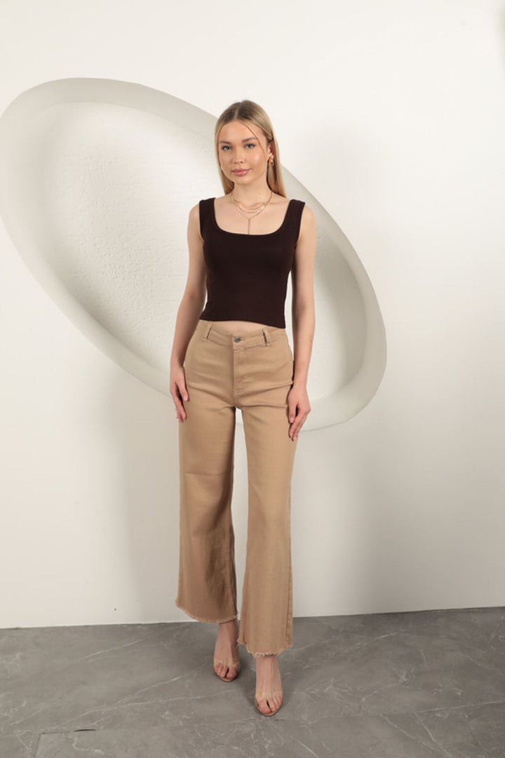 KKT Strawberry Viscose Fabric Suspender Crop-Brown - Newcastle under Lyme