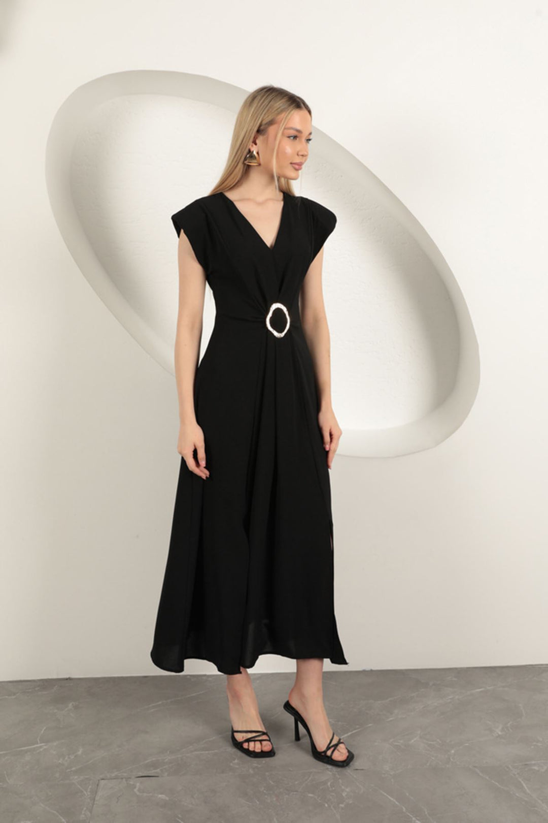 KKT Buckle Detailed Dress-Black - Taunton