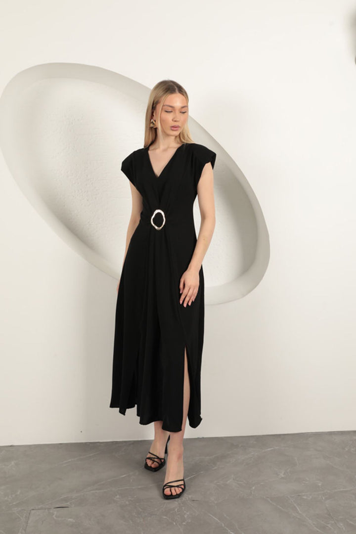 KKT Buckle Detailed Dress-Black - Taunton