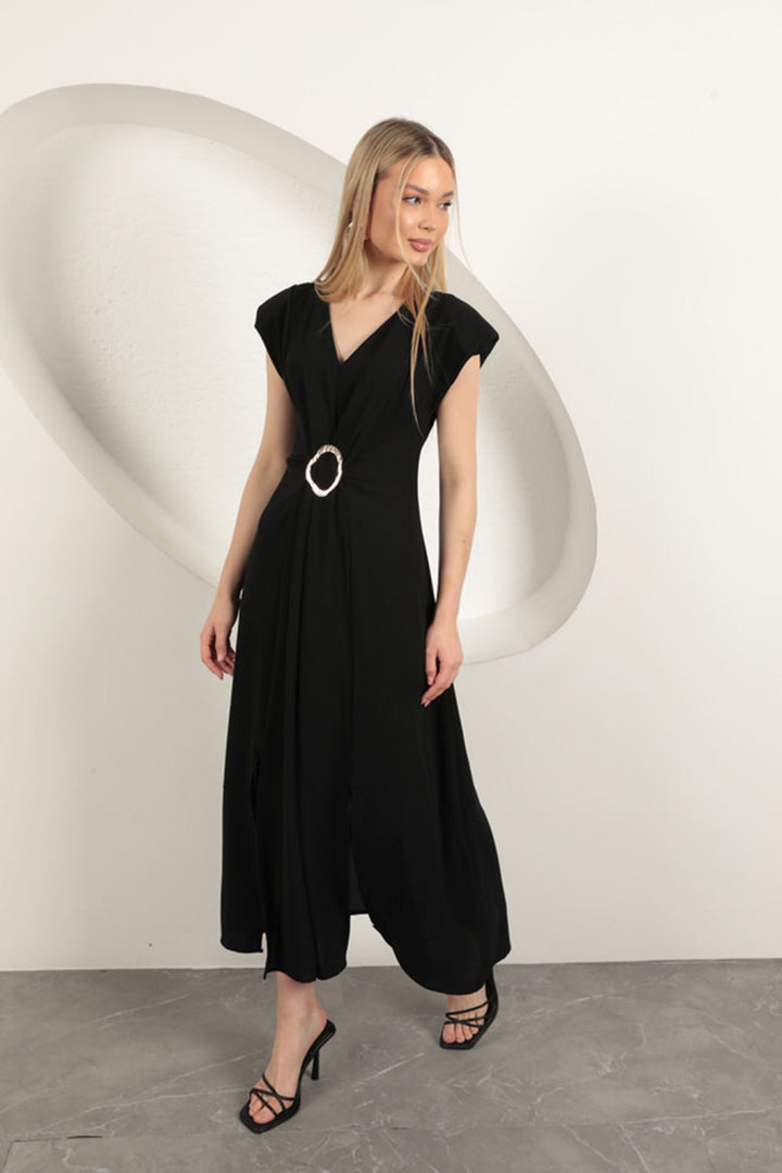 KKT Buckle Detailed Dress-Black - Taunton