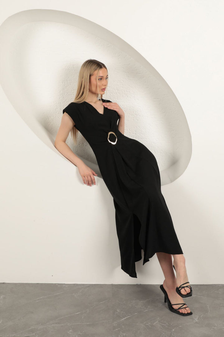 KKT Buckle Detailed Dress-Black - Taunton