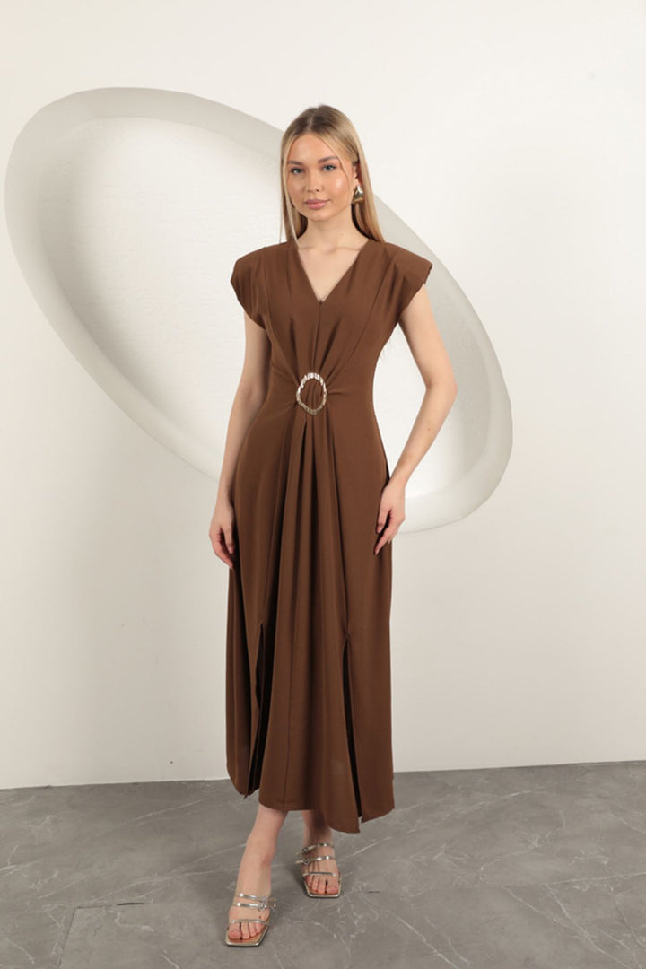 KKT Buckle Detailed Dress-Brown - East Orange