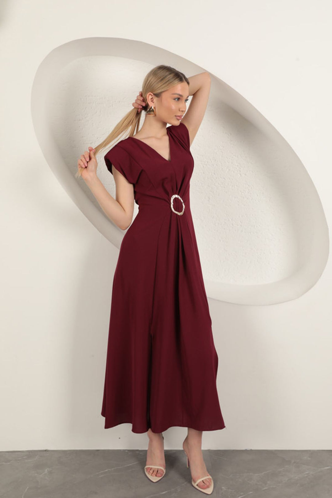 KKT Buckle Detailed Dress-Plum - Düren