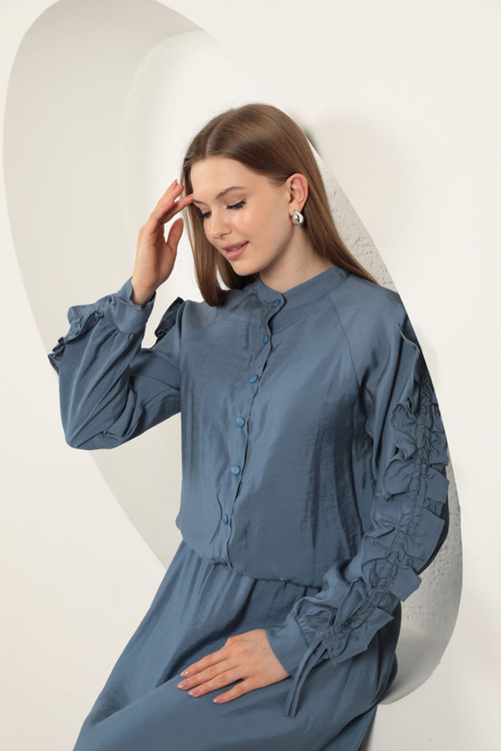 KKT Modal Fabric Sleeve Detailed Suit-Indigo - Alytus