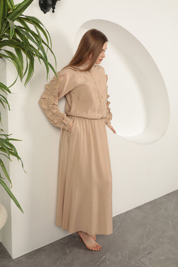 KKT Modal Fabric Sleeve Detailed Suit-Beige - Pine Hills
