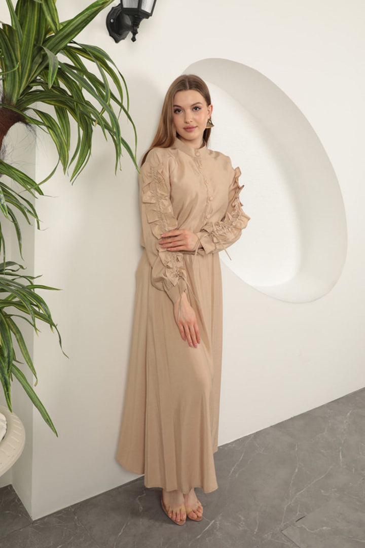 KKT Modal Fabric Sleeve Detailed Suit-Beige - Pine Hills
