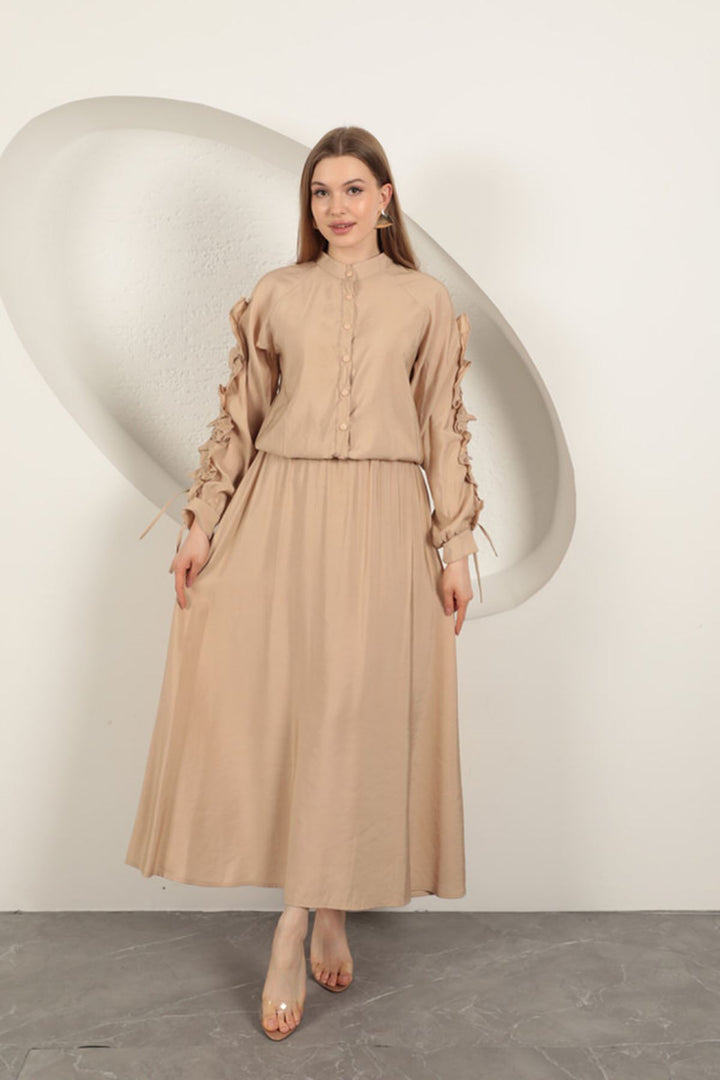 KKT Modal Fabric Sleeve Detailed Suit-Beige - Pine Hills