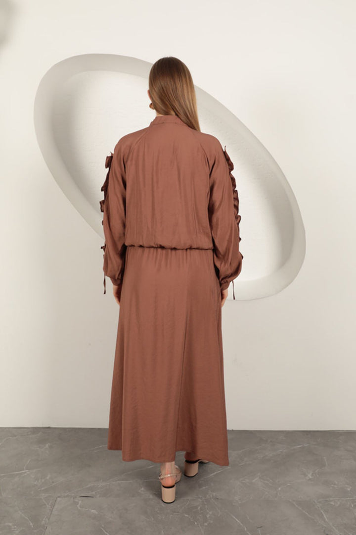 KKT Modal Fabric Sleeve Detailed Suit-Brown - Somerville