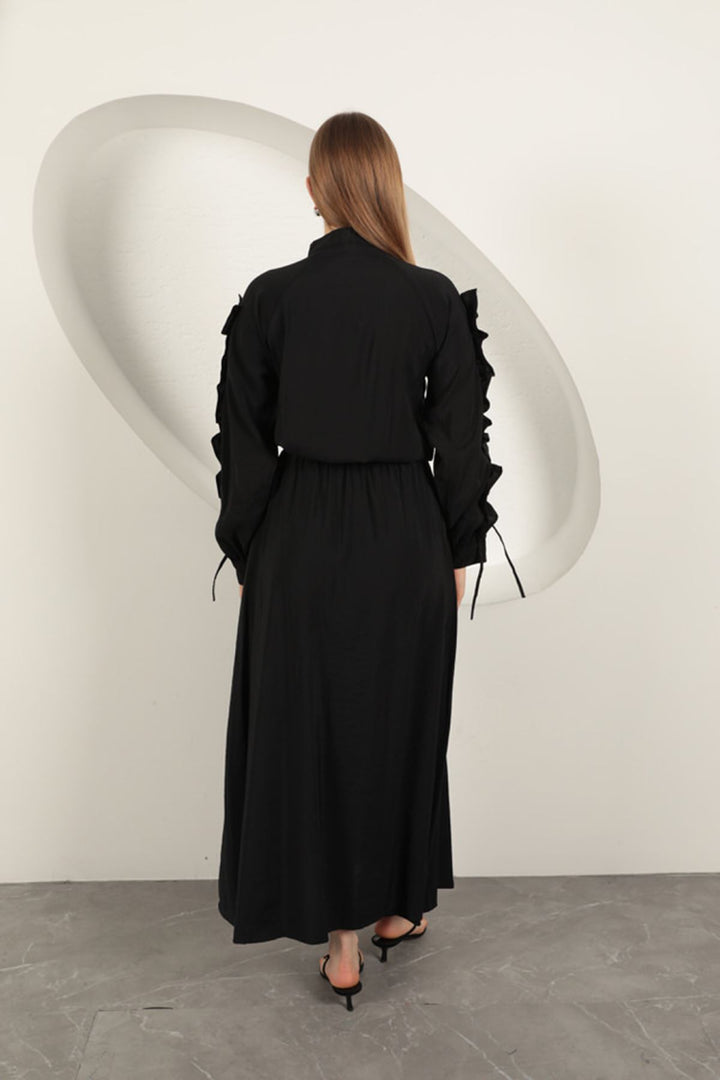 KKT Modal Fabric Sleeve Detailed Suit-Black - North Las Vegas