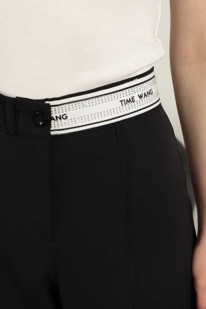 KKT Belt Stone Detailed Trousers-Black - Würselen