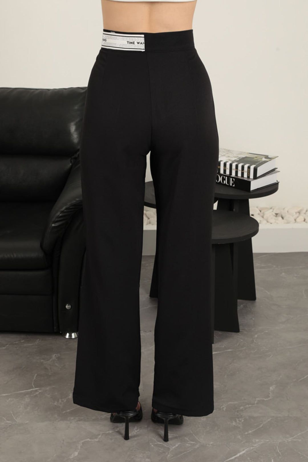 KKT Belt Stone Detailed Trousers-Black - Würselen