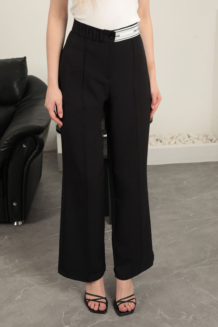KKT Belt Stone Detailed Trousers-Black - Würselen
