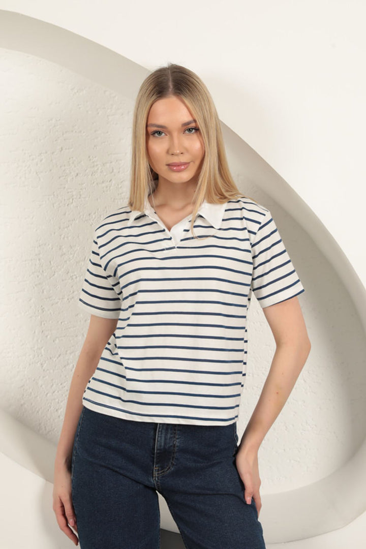 KKT Striped Women's T-Shirt-Blue - Portici
