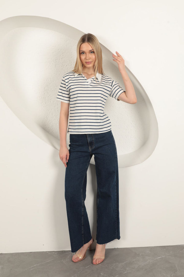 KKT Striped Women's T-Shirt-Blue - Portici