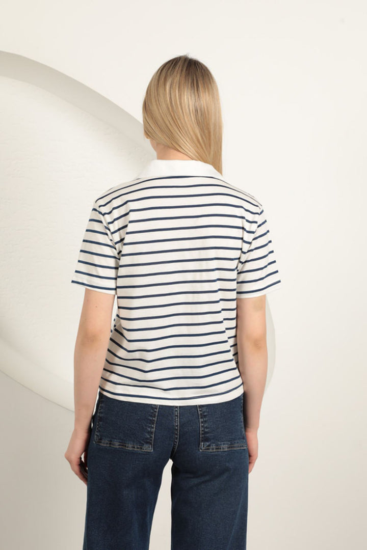 KKT Striped Women's T-Shirt-Blue - Portici