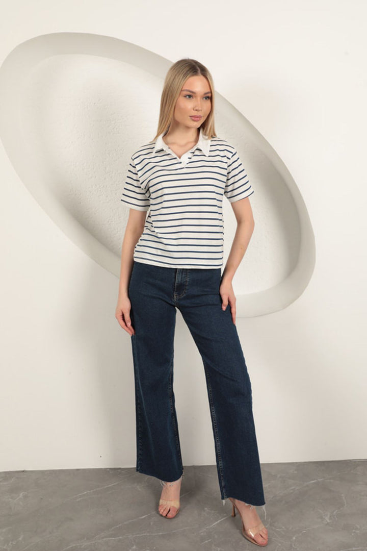 KKT Striped Women's T-Shirt-Blue - Portici