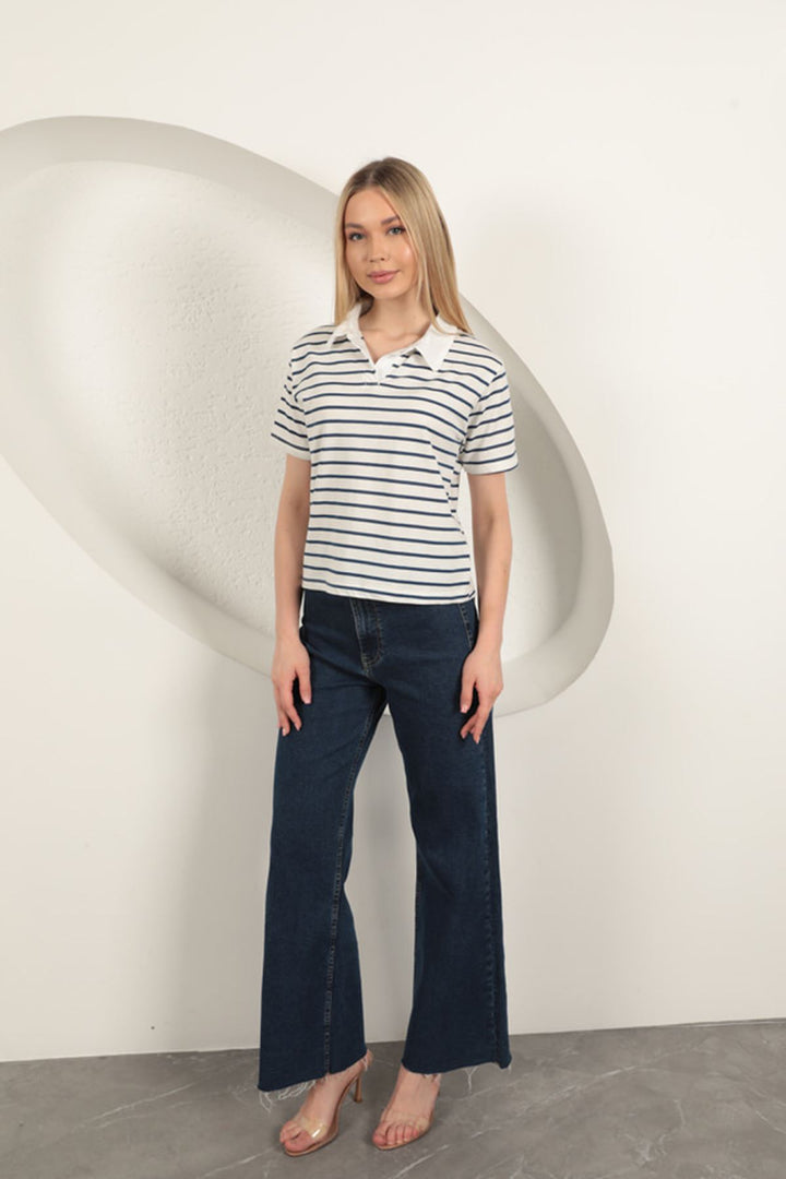 KKT Striped Women's T-Shirt-Blue - Portici