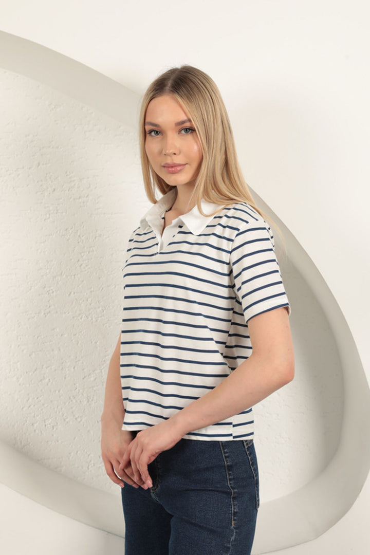 KKT Striped Women's T-Shirt-Blue - Portici