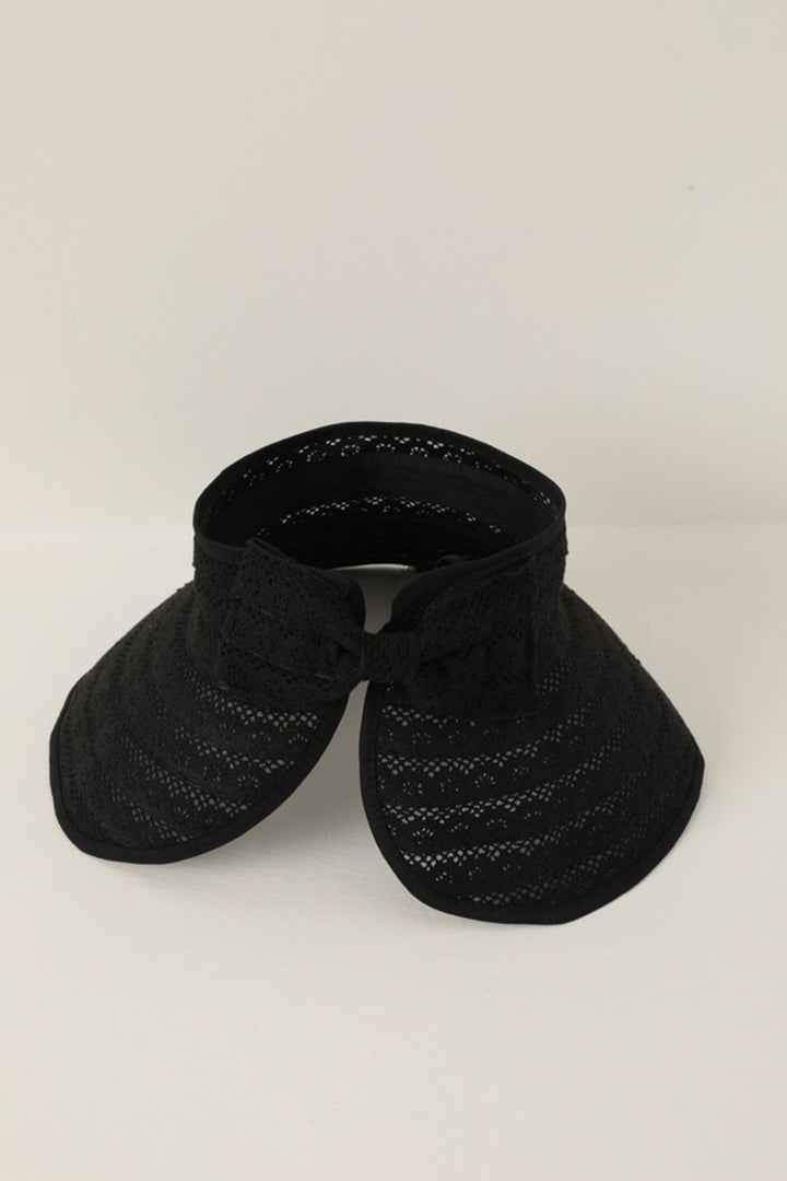 KKT Straw Lace Detailed Visor Hat-Black - Châtillon