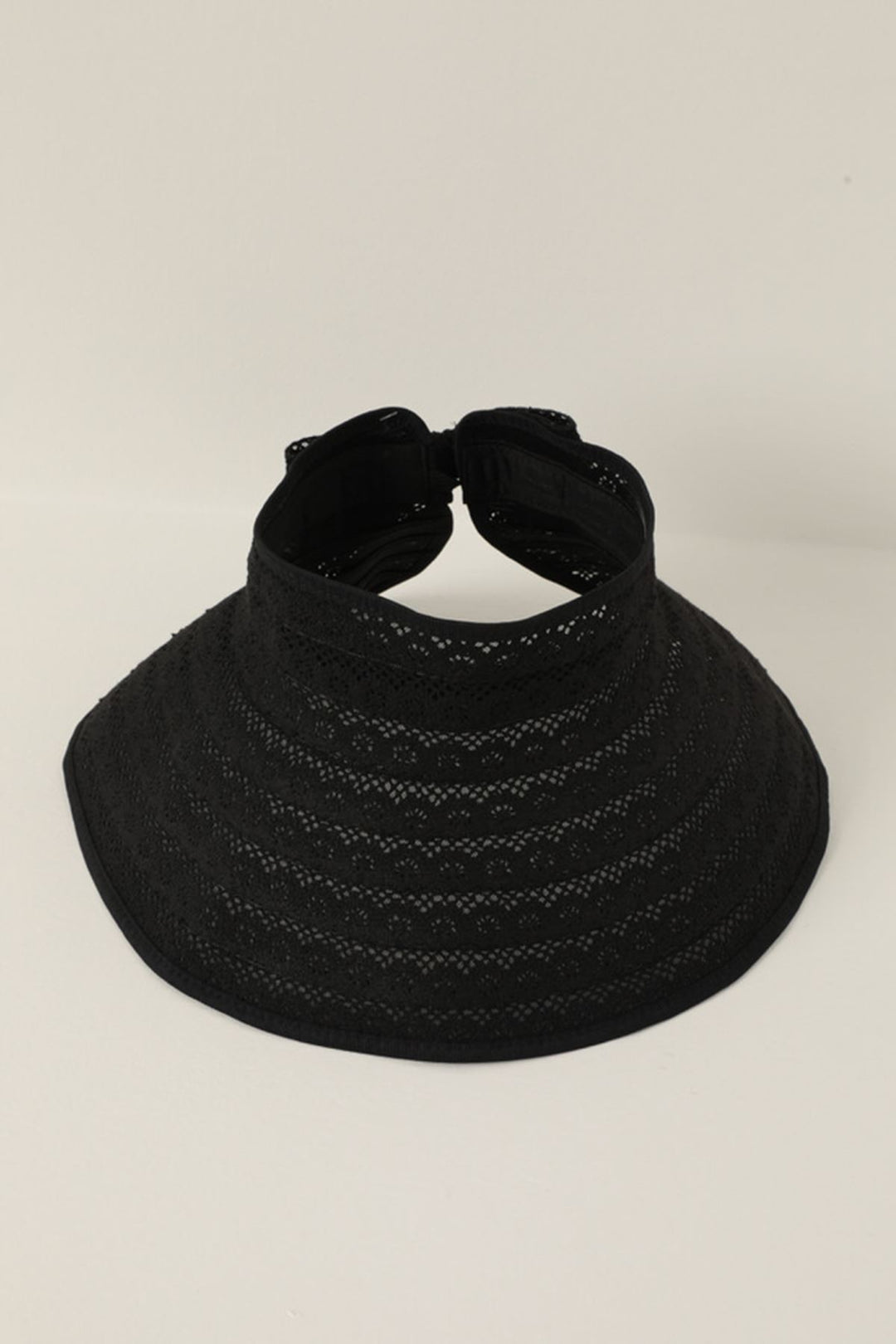 KKT Straw Lace Detailed Visor Hat-Black - Châtillon