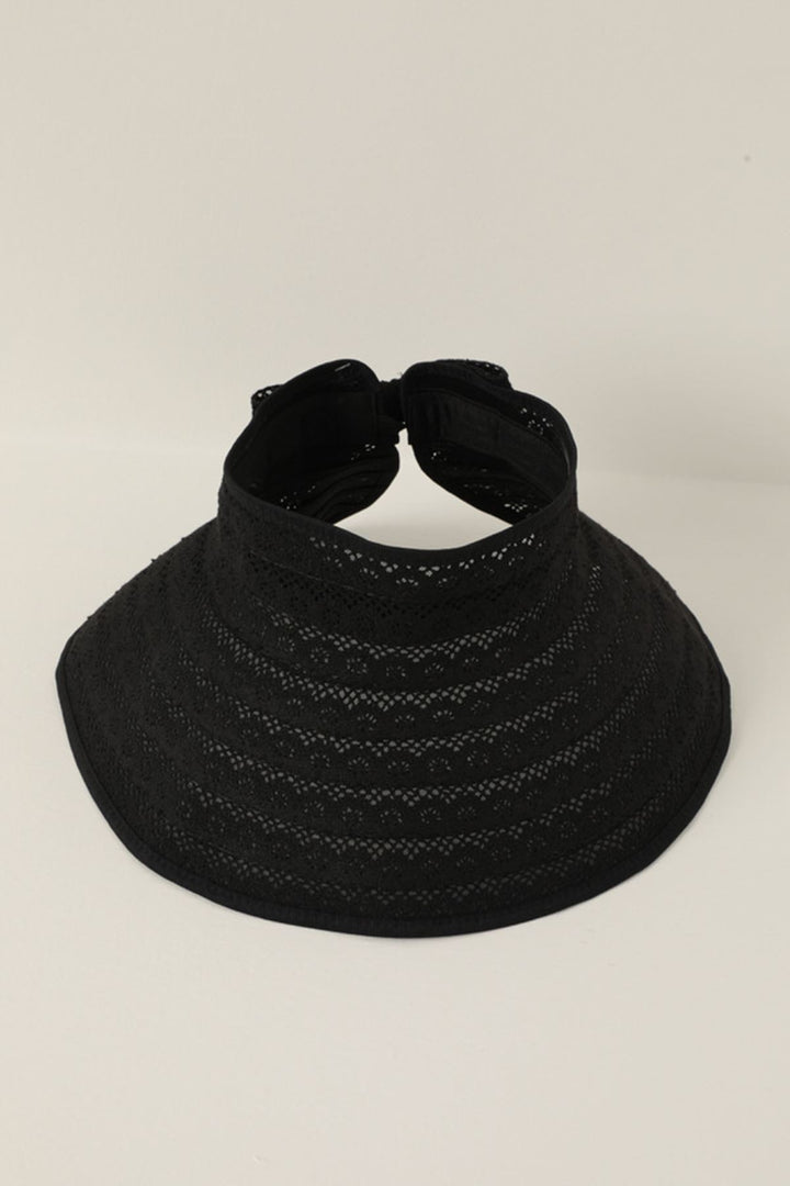 KKT Straw Lace Detailed Visor Hat-Black - Châtillon