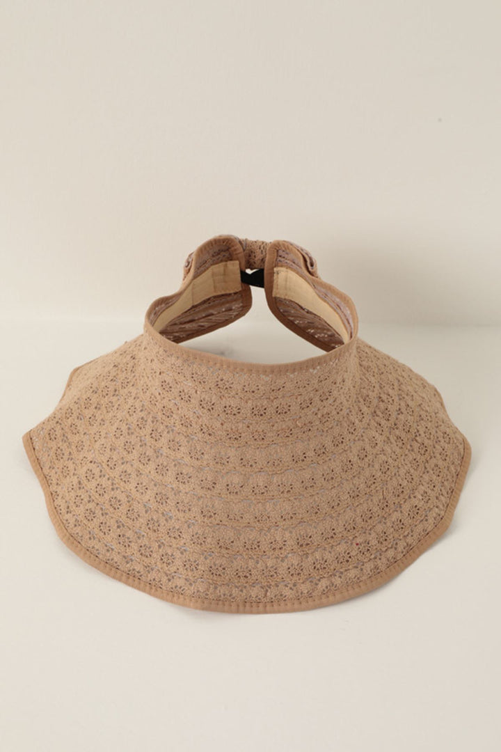 KKT Straw Lace Detailed Visor Hat-Camel - Prince Albert