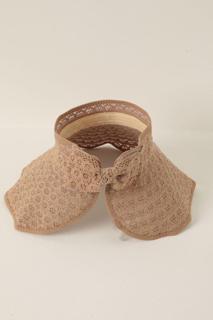 KKT Straw Lace Detailed Visor Hat-Camel - Prince Albert