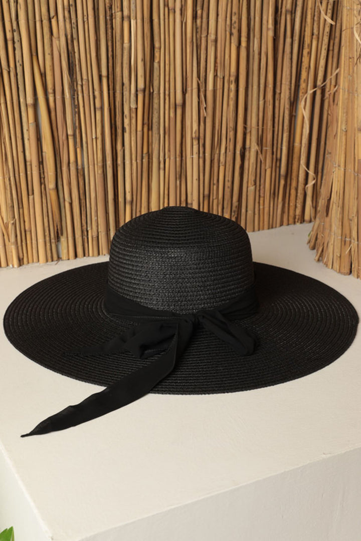 KKT Straw Bow Women's Hat-Black - Taylorsville