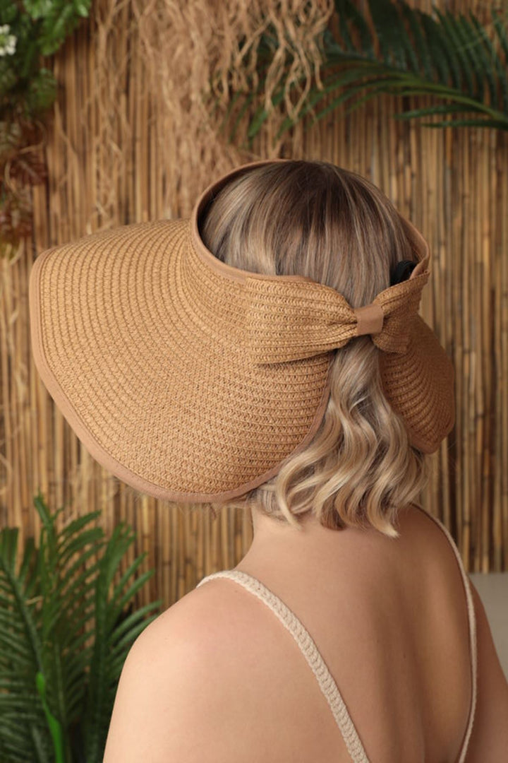 KKT Straw Bow Detailed Visor Hat-Camel - Cape Breton