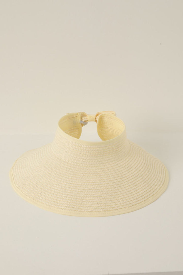 KKT Straw Bow Detailed Visor Hat-Ecru - Orihuela