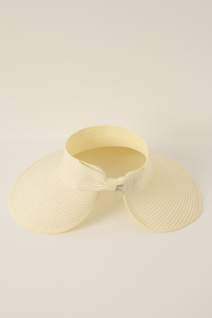 KKT Straw Bow Detailed Visor Hat-Ecru - Orihuela
