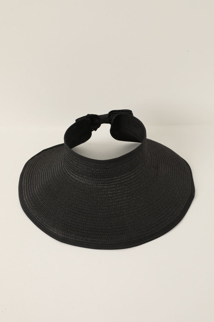 KKT Straw Bow Detailed Visor Hat-Black - Lage