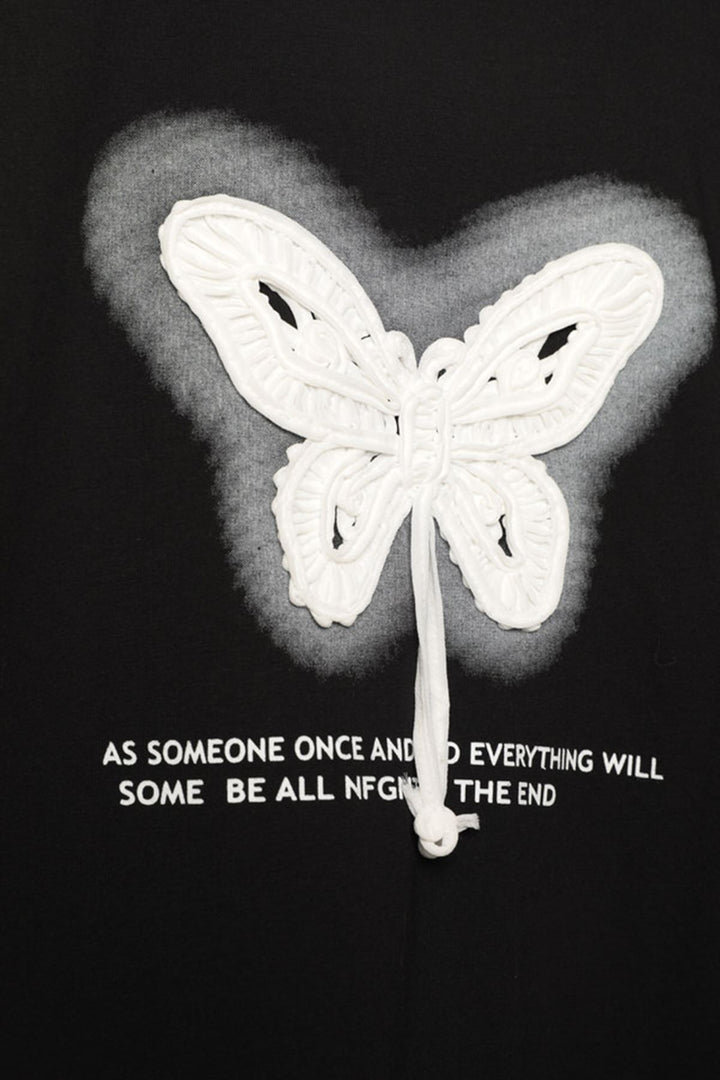 KKT Butterfly Embroidered T-Shirt-Black - Cookeville