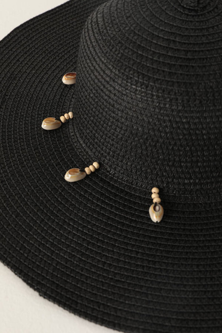 KKT Straw Shell Women's Hat-Black - Fresno