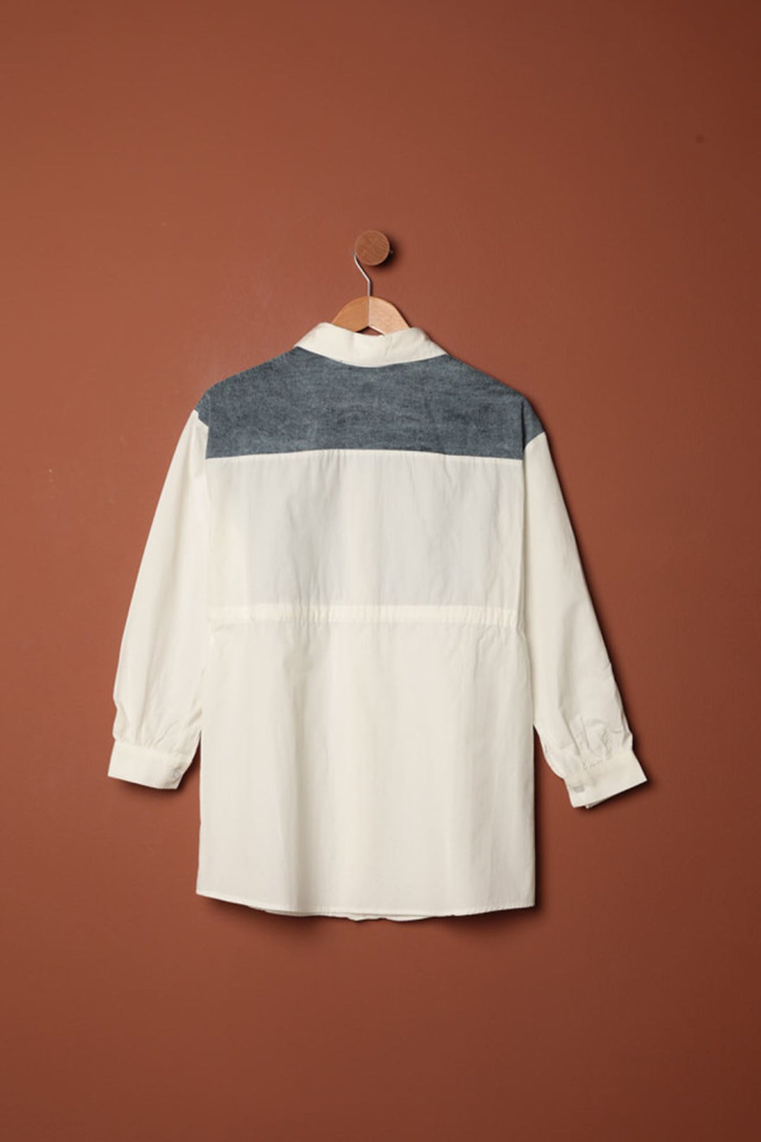 KKT Poplin Fabric Pearl Detailed Ecru Women's Shirt - Tlapacoyan