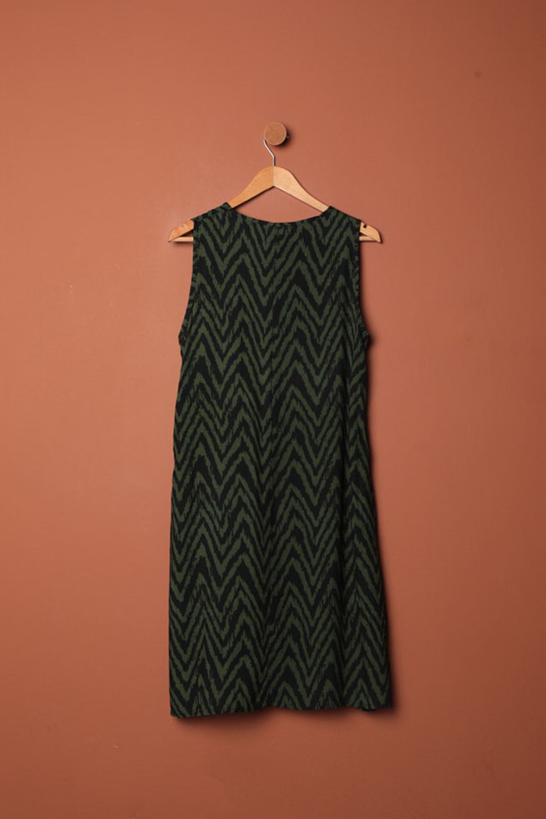 KKT Viscose Fabric Striped Dress-Khaki - San Benedetto del Tronto