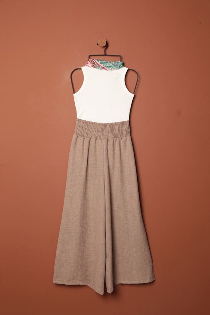 KKT Linen Aerobin Fabric Loose Trousers-Mink - Apple Valley