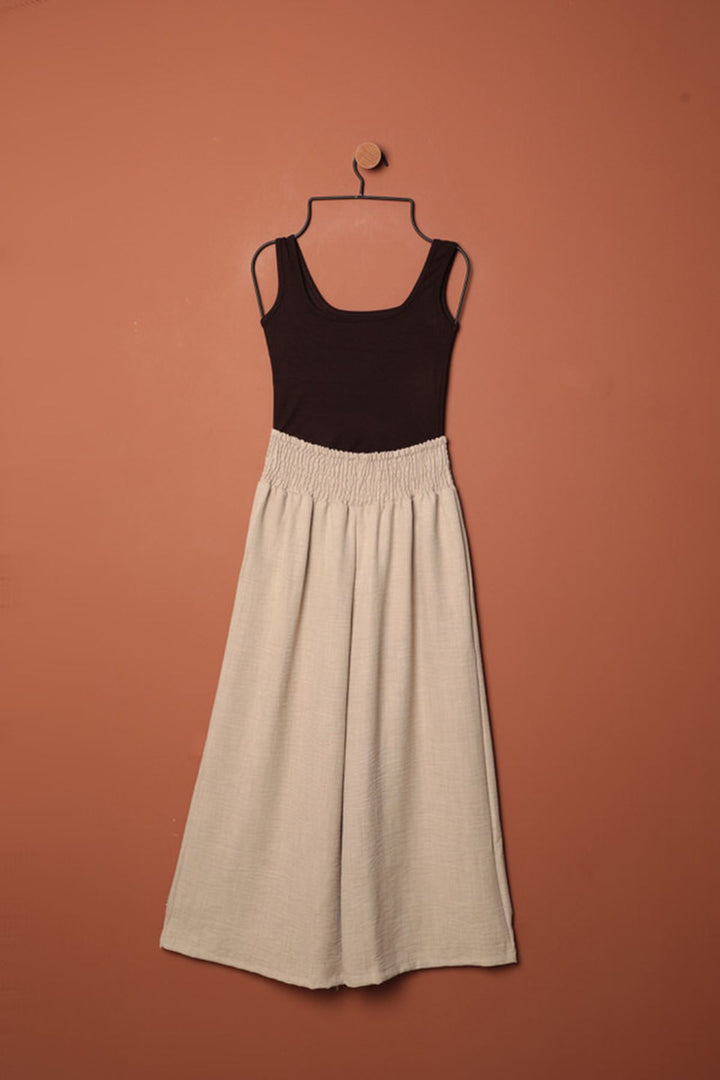 KKT Linen Aerobin Fabric Loose Trousers-Stone - Uster