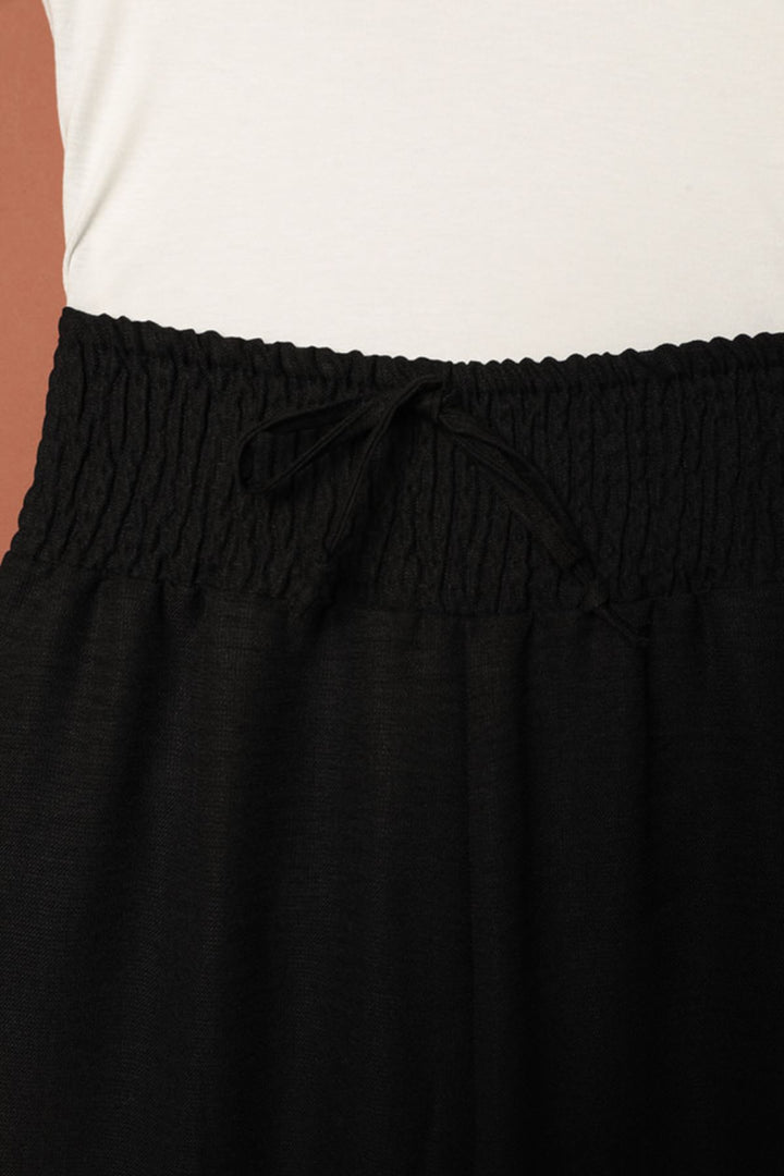KKT Linen Aerobin Fabric Loose Trousers-Black - Framingham