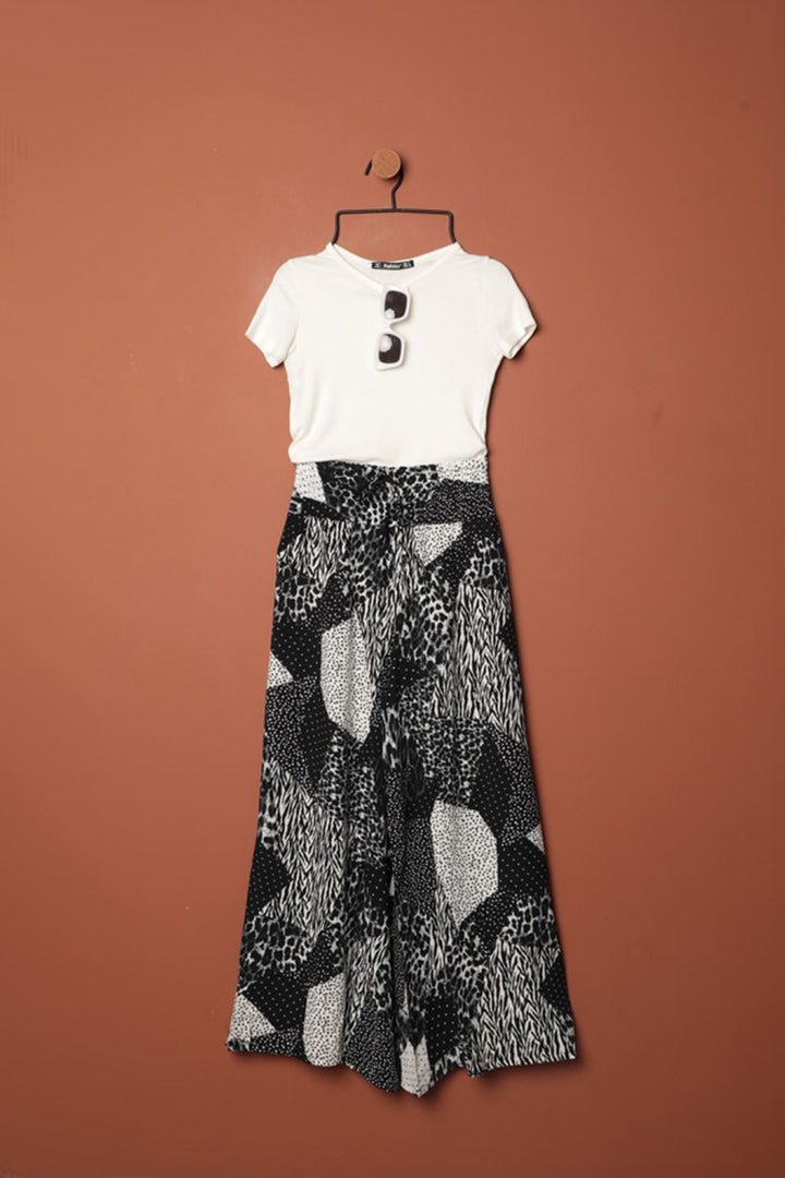 KKT Viscose Fabric Polka Dot Patterned Trousers-Black - Ramos Arizpe