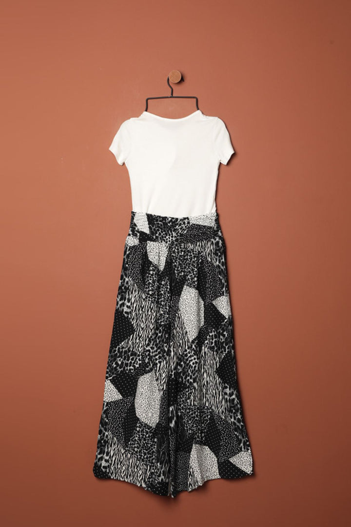 KKT Viscose Fabric Polka Dot Patterned Trousers-Black - Ramos Arizpe