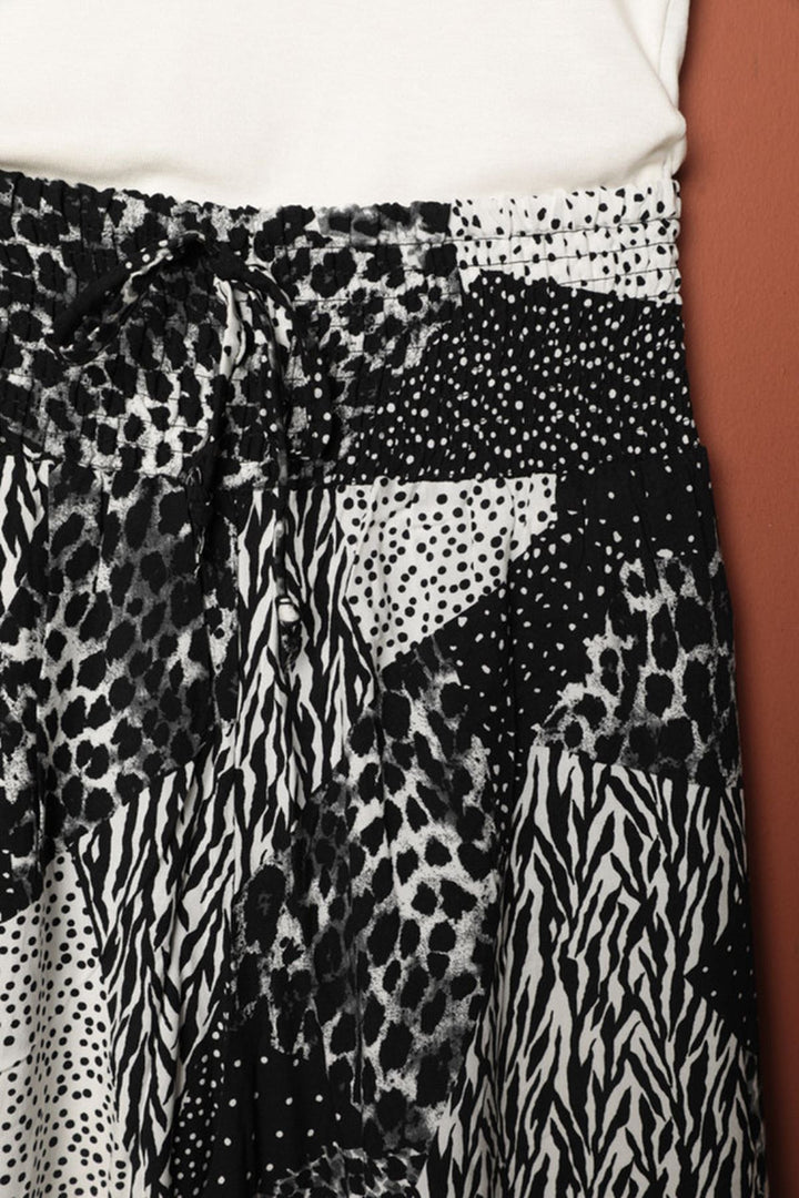 KKT Viscose Fabric Polka Dot Patterned Trousers-Black - Ramos Arizpe
