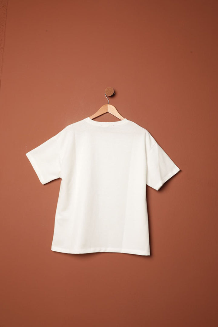 KKT Crew Neck Oversize Two Thread T-Shirt-Ecru - Nuneaton
