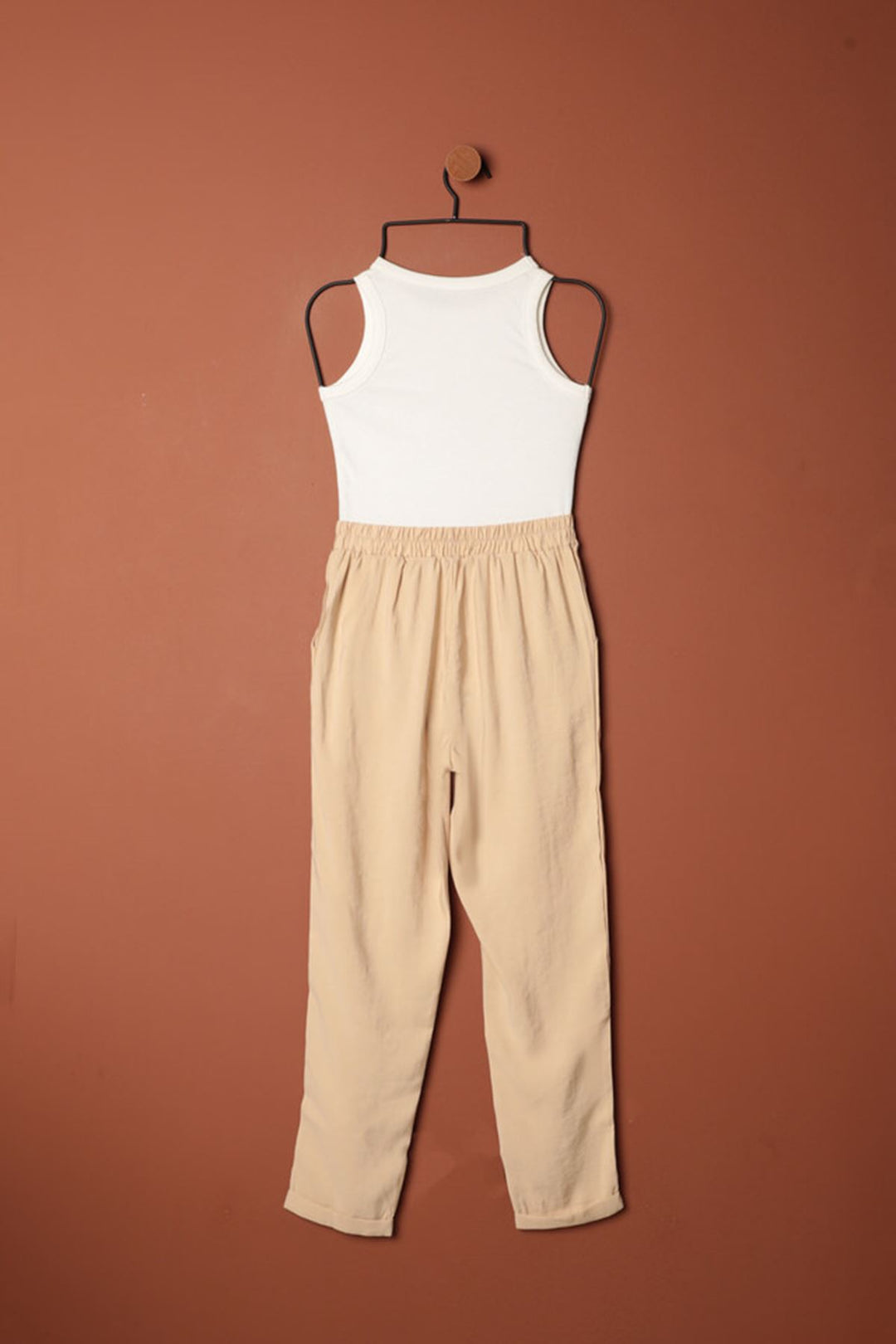 KKT Modal Fabric Double Leg Women's Trousers-Beige - Paderno Dugnano