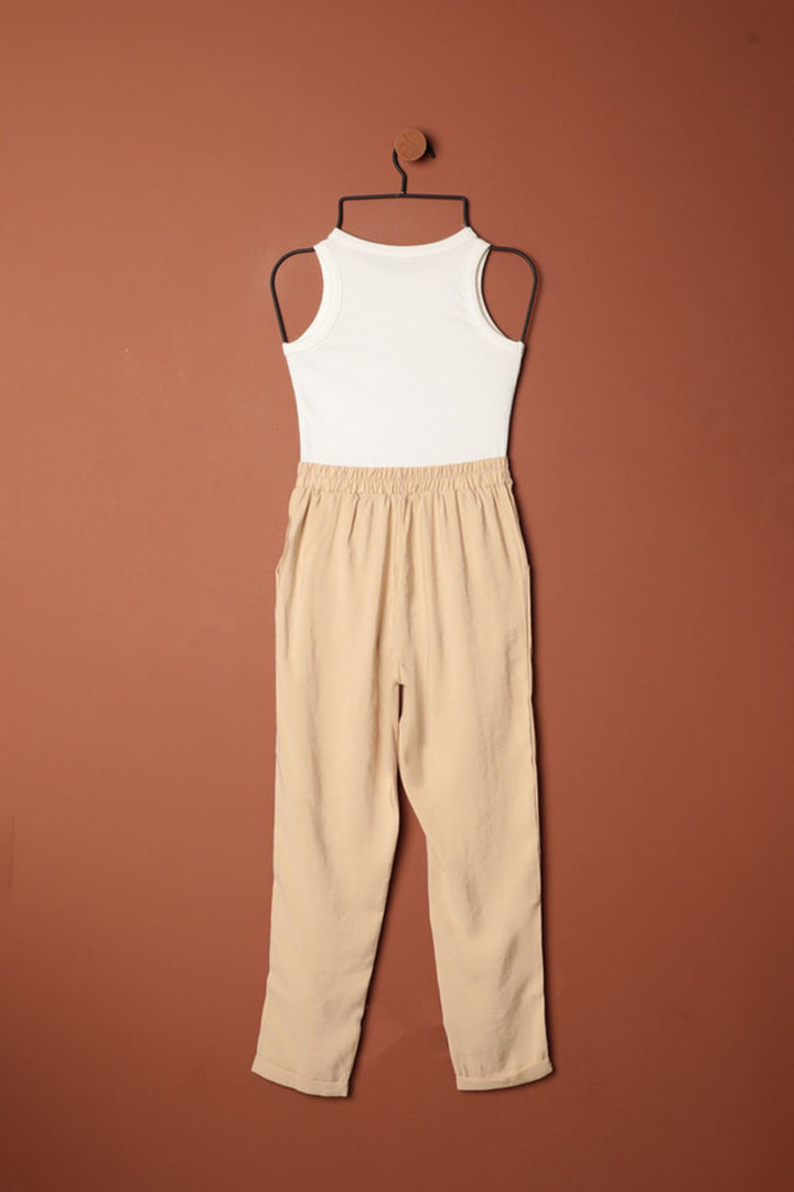 KKT Modal Fabric Double Leg Women's Trousers-Beige - Paderno Dugnano