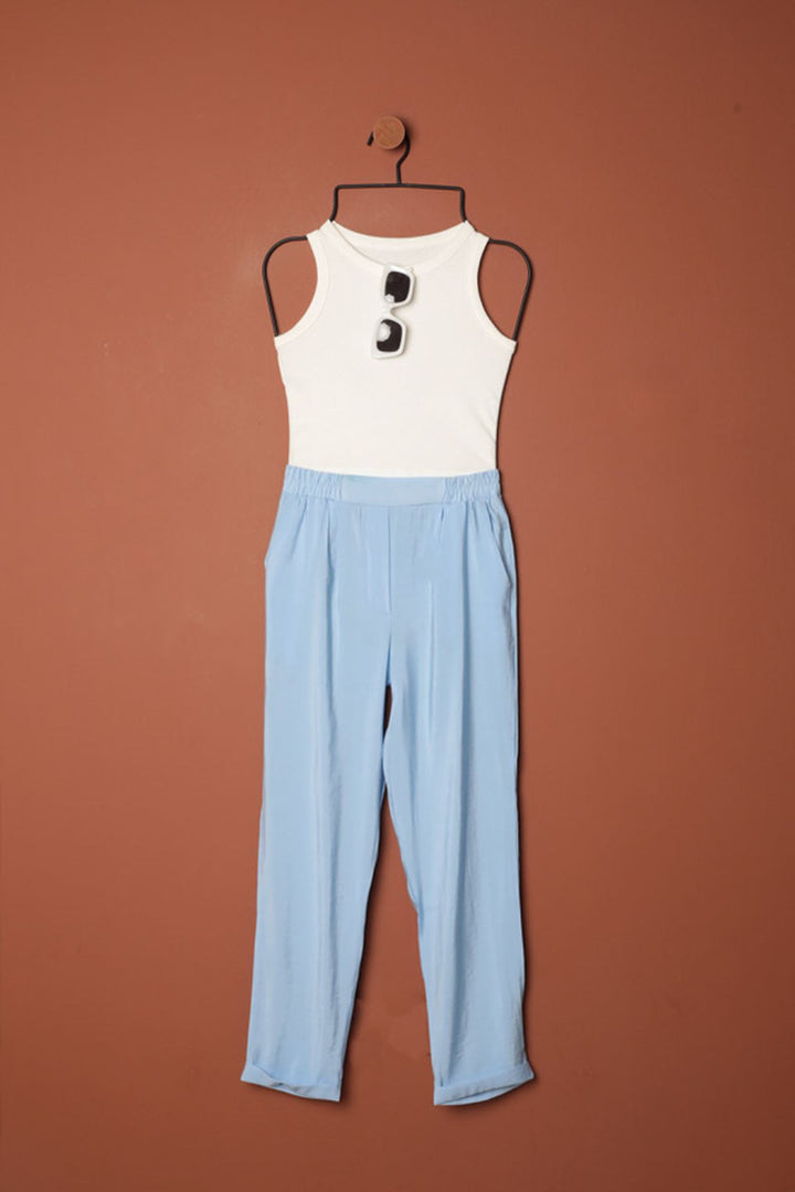 KKT Modal Fabric Double Leg Women's Trousers-Baby Blue - Jaral del Progreso