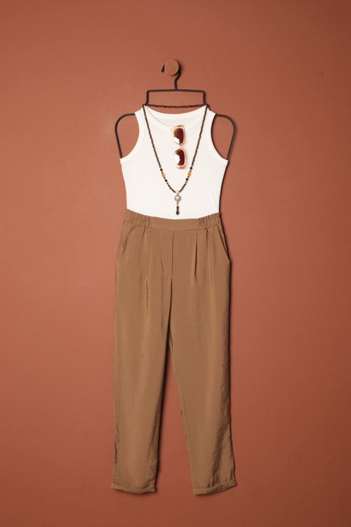 KKT Modal Fabric Double Leg Women's Trousers-Coffee - Görlitz