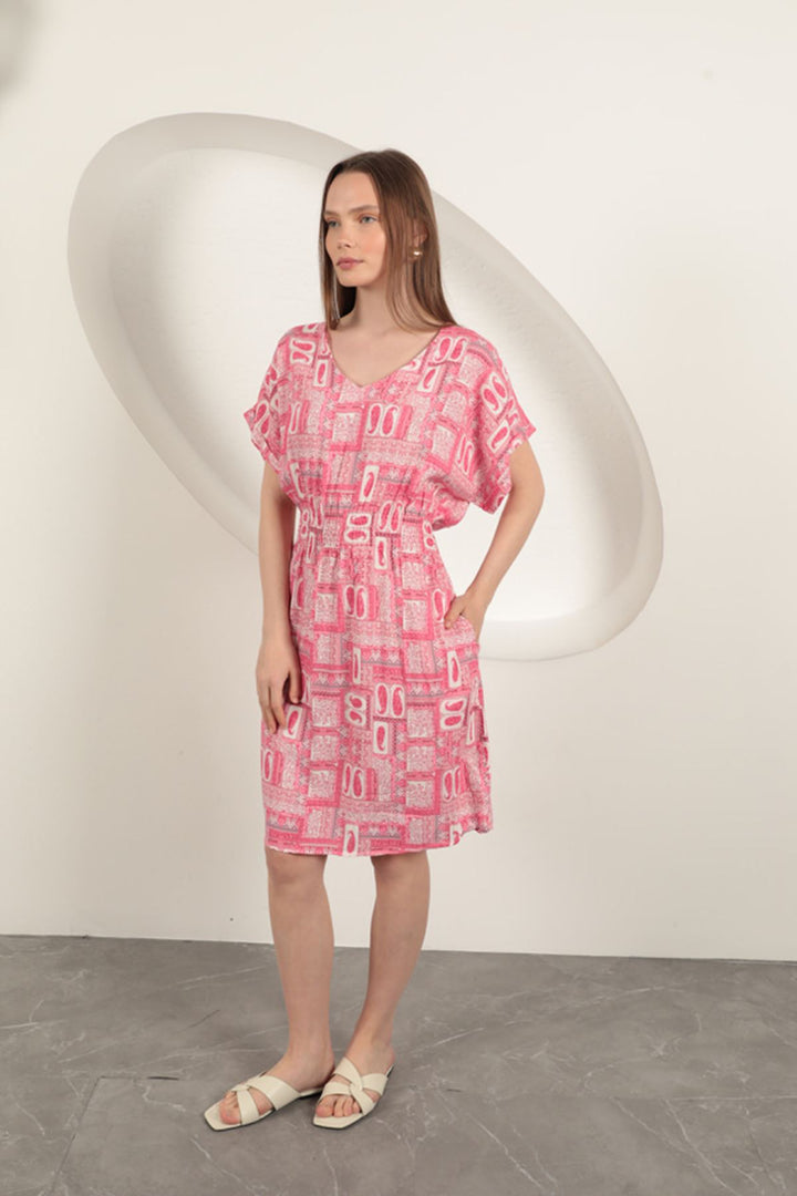 KKT Viscose Fabric Gipel Dress-Pink - Bridlington