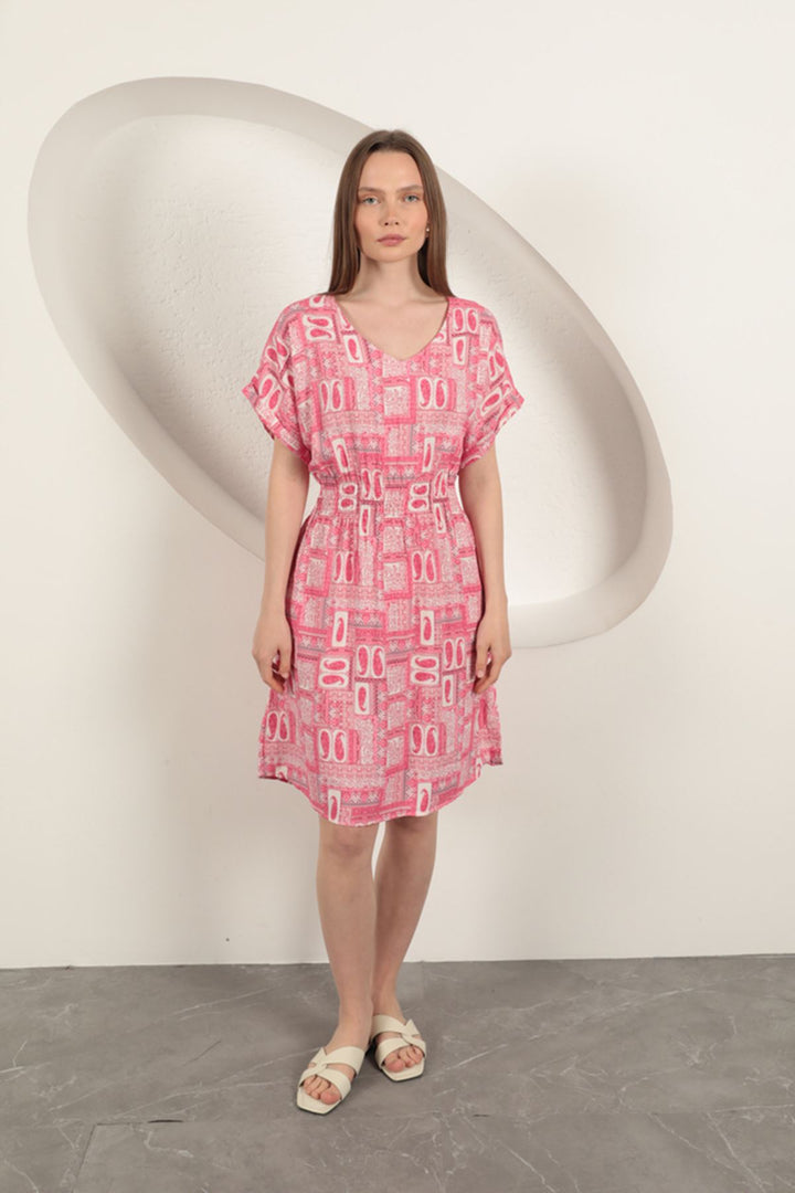 KKT Viscose Fabric Gipel Dress-Pink - Bridlington