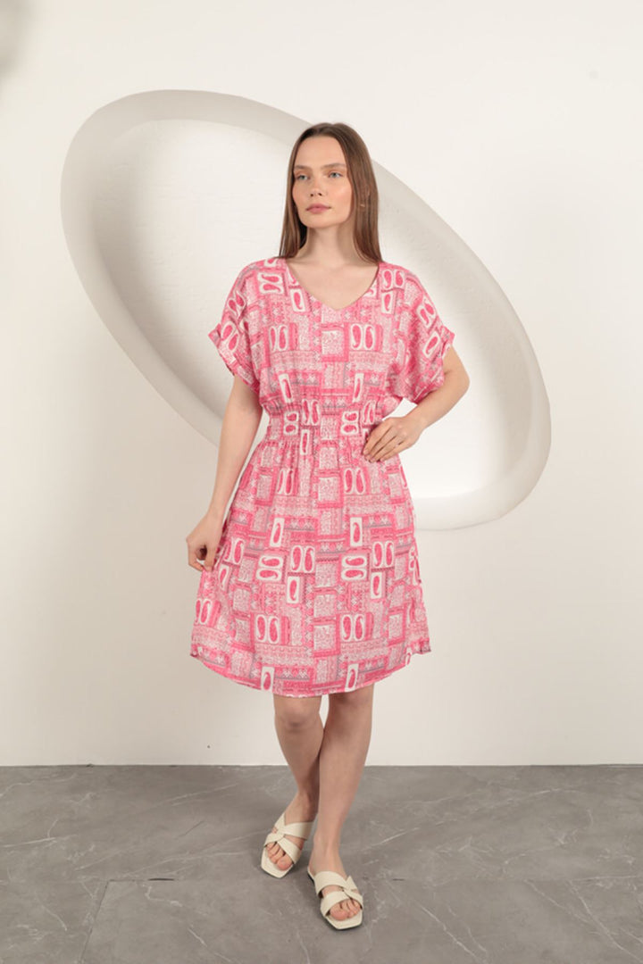 KKT Viscose Fabric Gipel Dress-Pink - Bridlington